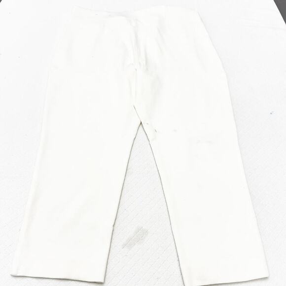 Chico's Slimming Basic Cream White Cropped Straight Leg Pant Size 3 Mint - Picture 3 of 8